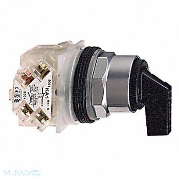 SCHNEIDER ELECTRIC Non-Illum Switch 2NO/2NC Ext Lvr 3P Blk, 45C548