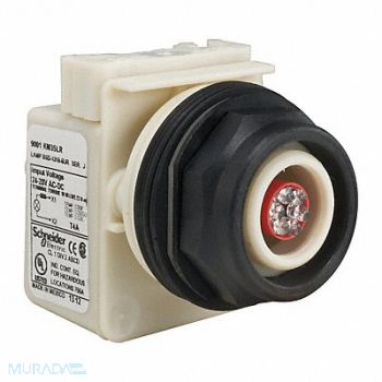 SCHNEIDER ELECTRIC Pilot Light LED Red 24-28VAC/DC No Lens, 45C614