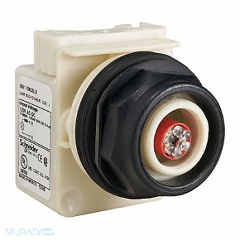 SCHNEIDER ELECTRIC Pilot Light LED Red 120VAC/DC No Lens, 45C624