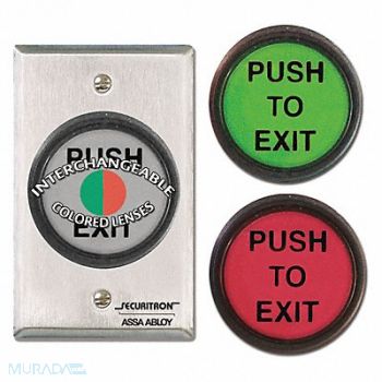 SECURITRON Push to Exit Button DPDT (3) Lens 5A, 45CF78