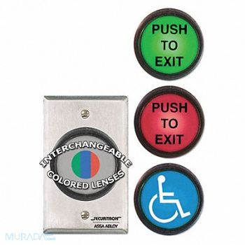 SECURITRON Push to Exit Button SPDT (3) Lens 5A, 45CG03