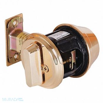 STANLEY Deadbolt QDB1 Bright Brass 6 Pin, 45DF63