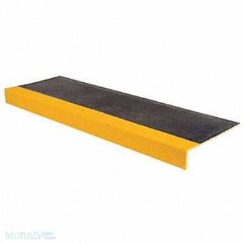 CONCRETE SAVER Stair Tread Ylw/Black 48in W Fiberglass, 45DN73