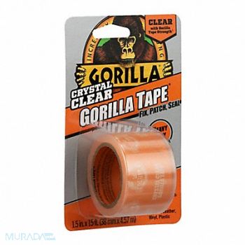 GORILLA Repair Tape Clear 1 1/2 in x 5 yd 7 mil, 45DV43