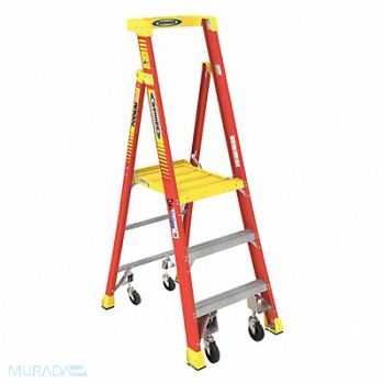 WERNER Podium Stepladder 3 ft Fiberglass 300 lb, 45ED64