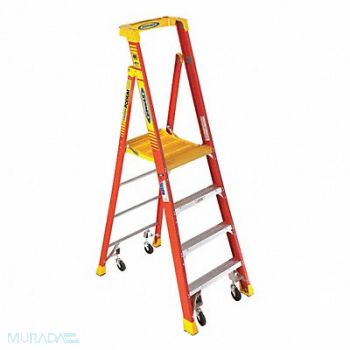 WERNER Podium Stepladder 4 ft Fiberglass 300 lb, 45ED65