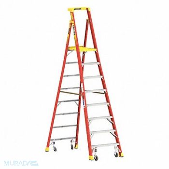 WERNER Podium Stepladder 8 ft Fiberglass 300 lb, 45ED67