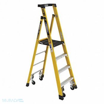 WERNER Podium Stepladder 4 ft Fiberglass 375 lb, 45ED70