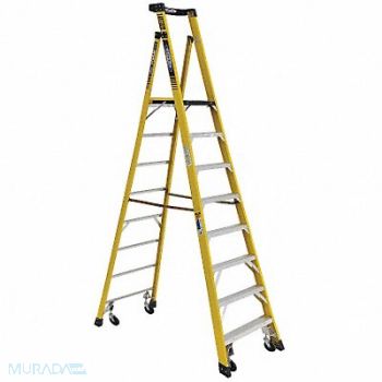 WERNER Podium Stepladder 8 ft Fiberglass 375 lb, 45ED72
