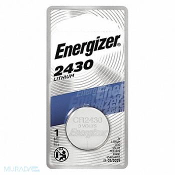 ENERGIZER Coin Battery Lithium 3VDC 2430, 45EK16