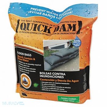QUICK DAM Water Act Flood Bag 3-1/2 Hx2ft.L PK6, 45EU47