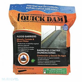 QUICK DAM Water Act Flood Barrier 3-1/2 Hx10ftL, 45EU48