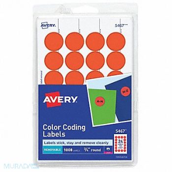 AVERY Laser/Inkjet Label 3/4 H 3/4 W PK42, 45EU53