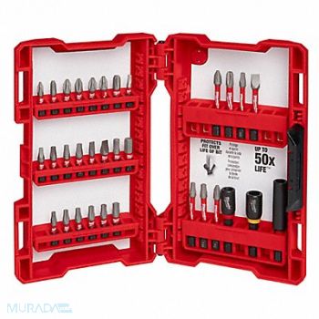 MILWAUKEE Screwdriver Bit Set 32 Pieces 1/4 Shank, 45EU83