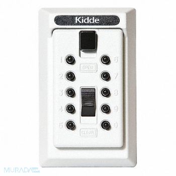 KIDDE Lock Box White Surface PushButton 5 Keys, 45EU96