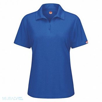 RED KAP Short Sleeve Polo 2XL Womens Polyester, 45EY85