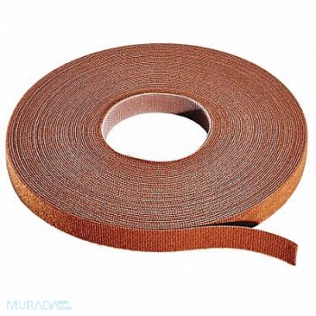 RIP-TIE Hook-and-Loop Cable Tie Roll 75 ft Brown, 45FJ50