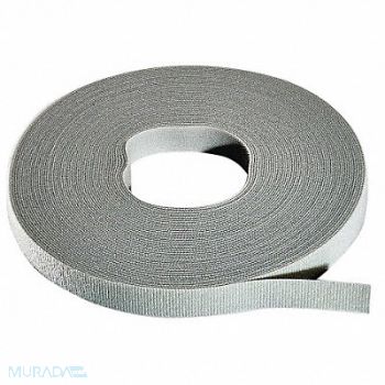 RIP-TIE Hook-and-Loop Cable Tie Roll 75 ft Gray, 45FJ53