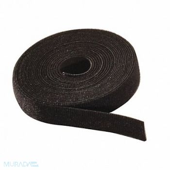 RIP-TIE Hook-and-Loop Cable Tie Roll 15 ft Black, 45FH96