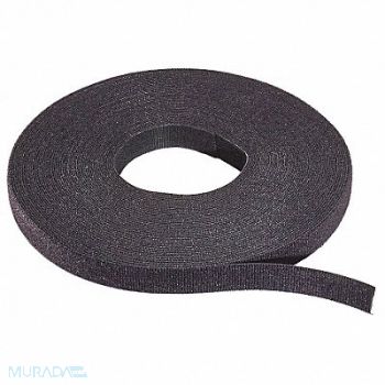 RIP-TIE Hook-and-Loop Cable Tie Roll 75 ft Black, 45FJ49