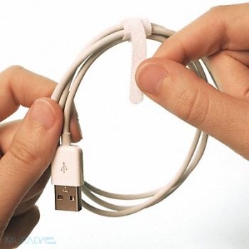 RIP-TIE Hook-and-Loop Tie 3 1/2 in White PK252, 45FJ73