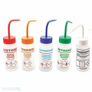 DYNALON Wash Bottle 250mL Std Spout Plastic PK5, 45G313