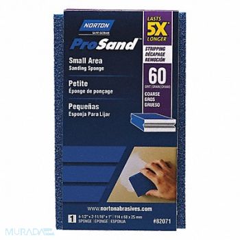 NORTON Sanding Sponge 2 11/16in W 4 1/2in L, 45GF45