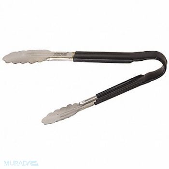 CRESTWARE Tong Black 10 in L Stainless Steel, 45GH23
