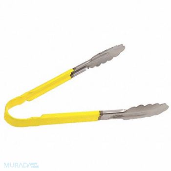 CRESTWARE Tong Yellow 10 in L Stainless Steel, 45GH27