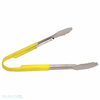 CRESTWARE Tong Yellow 12 in L Stainless Steel, 45GH32