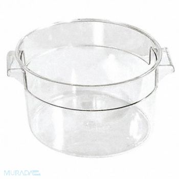 CRESTWARE Round Storage Container Clear 1 qt., 45GJ94