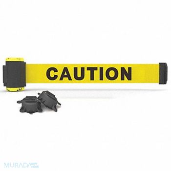 BANNER STAKES Magnetic Belt Barrier 7 ft L Caution Y, 45GP60