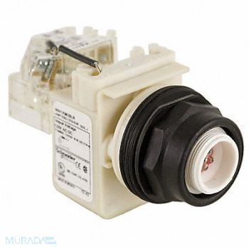 SCHNEIDER ELECTRIC Push to Test Pilot Light Red LED, 45J195