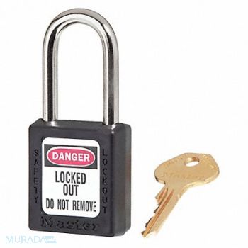 MASTER LOCK Lockout Padlock KD Black 1-3/4 H PK6, 45JC69