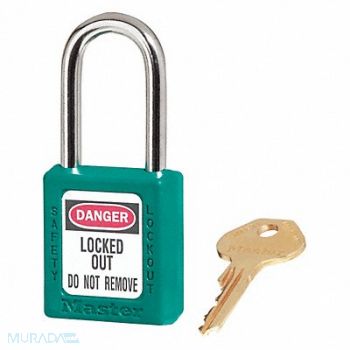 MASTER LOCK Lockout Padlock KA Teal 1-3/4 H, 45JC78