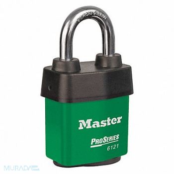 MASTER LOCK Lockout Padlock KA Green, 45JC88
