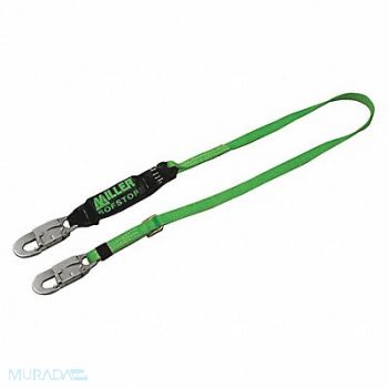 HONEYWELL MILLER Shock-Absorbing Lanyard Green, 45JK05
