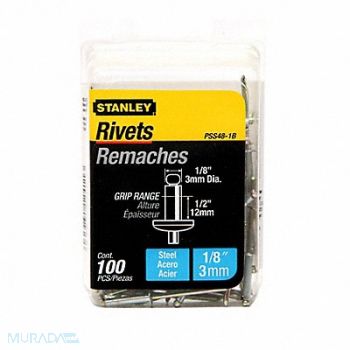 STANLEY Rivet Tool 1/8 in Round Head PK100, 45JX15