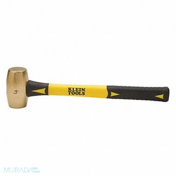 KLEIN TOOLS Non Sparking Hammer Yellow/Black 4 lb., 45JX52