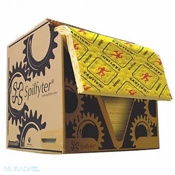 SPILFYTER Absorbent Pad Universal Yellow PK100, 45JZ97