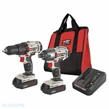 PORTER CABLE Cordless Combination Kit 2 Tools 20V DC, 45KE19