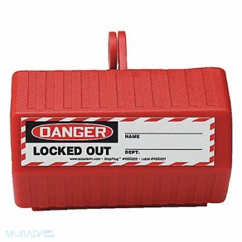 STOPOUT Plug Lockout Red 2-1/4 L, 773H55
