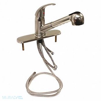 DOMINION FAUCETS Low Arc Pull Out Brushed Nickel 1.8gpm, 45L023