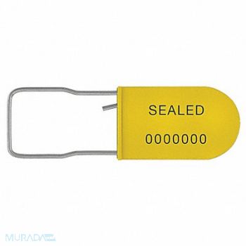 UNIVERSEAL Padlock Seals Yellow Plastic PK50, 55NA54