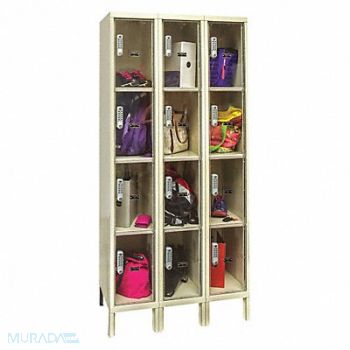 HALLOWELL Bx Lckr 4x3Lckr Tan 78 x36 x12 UnAssm, 45LV86