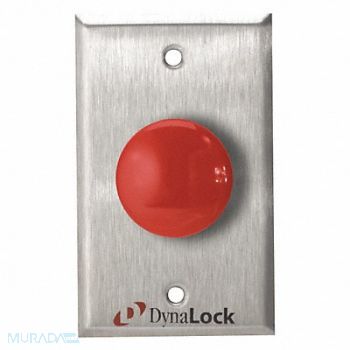 DYNALOCK Exit Push Button SS Red Red Switch, 45LX54