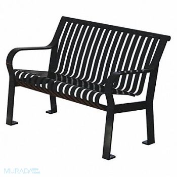THOMAS STEELE Outdoor Bench Black 46 L x 27 W x 32 H, 45MK09