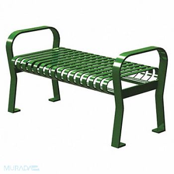 THOMAS STEELE Outdoor Bench 49 in L 20 in W Green, 45MK13