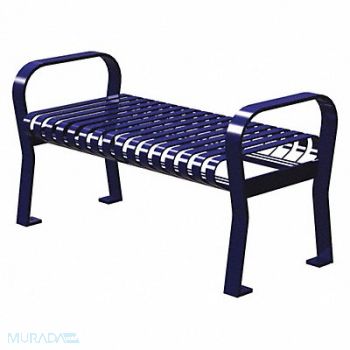 THOMAS STEELE Outdoor Bench 49 in L 25-1/2 in H Blue, 45MK14