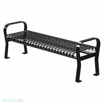 THOMAS STEELE Outdoor Bench 71 in L 25-1/2 in H Blck, 45MK18